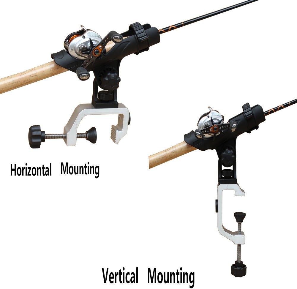 Brocraft Power Lock Fully Adjustable Aluminum Large Opening Clamp Rod Holder for Jon Boat