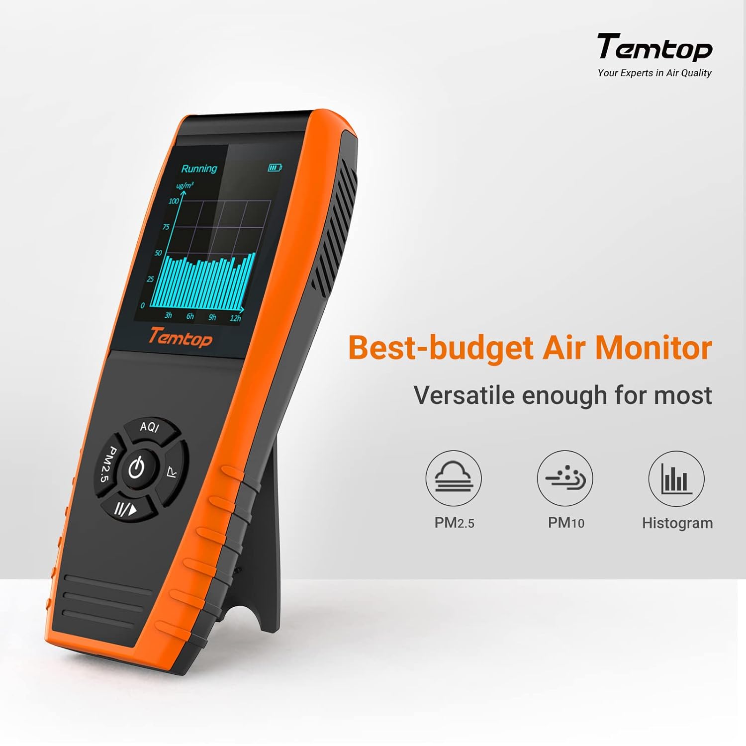 Temtop Air Quality Monitor PM2.5 PM10 Particle Counter, Formaldehyde, Temperature, Humidity