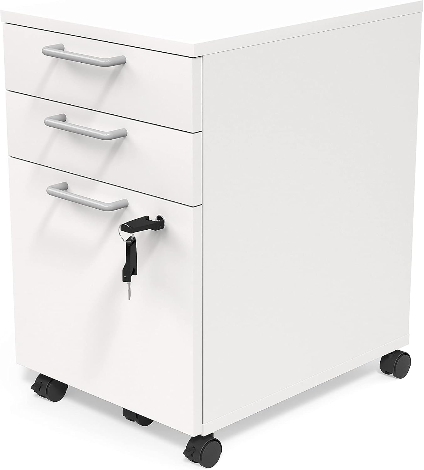 Union & Scale Staples Essentials 3-Drawer Vertical File Cabinet, Letter & Legal Size Documents, Lockable & Mobile, 21.3" D x 15.6" W x 24.3" H, Natural