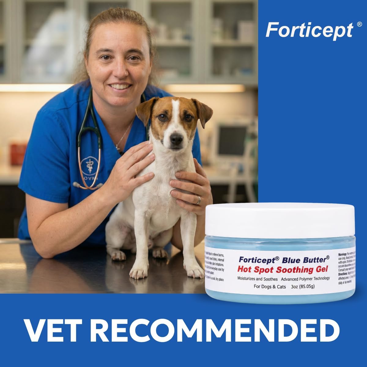 Blue Butter – Hot Spot Treatment for Dogs Cats | Dog Cat Wound Care | Skin Yeast Infections, Ringworm, Cuts, Rashes, First Aid Veterinary Strength Anti Itch Cream 4oz