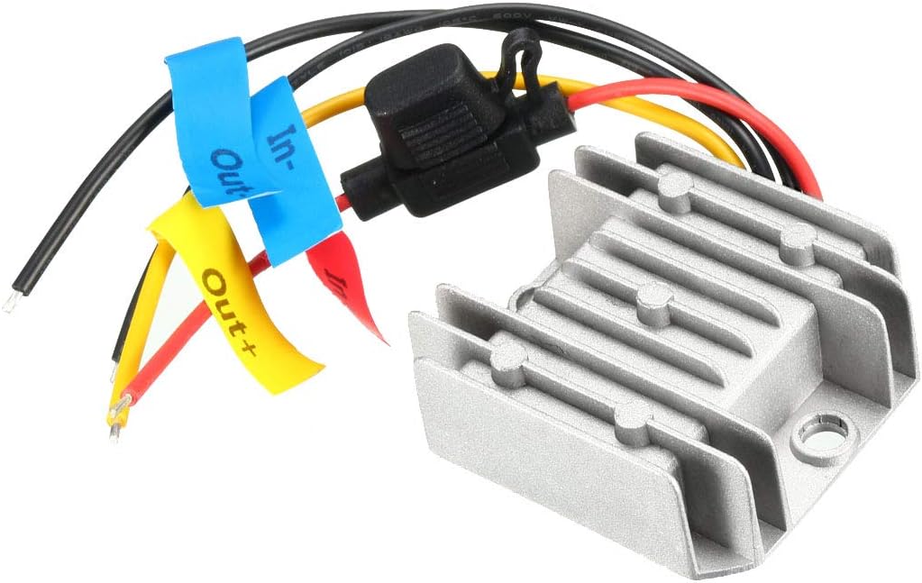 uxcell Power Voltage Converter DC 12V/24V to DC 6V 10A 60W Waterproof Voltage Convert Transformer