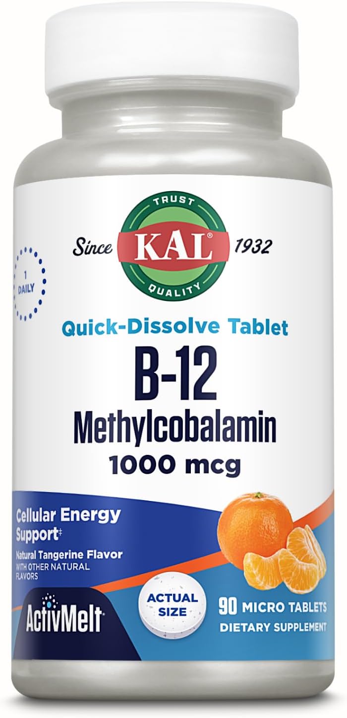 KAL Vitamin B-6 B-12 Folic Acid DropIns, Liquid Vitamin B Supplement Drops, Heart Health, Energy, Red Blood Cell Support with Methyl B12 and Methyl Folate, Natural Mixed Berry Flavor, 59 Servings, 2oz | Cardiovascular, Energy & Nerve Support - Active P-5…