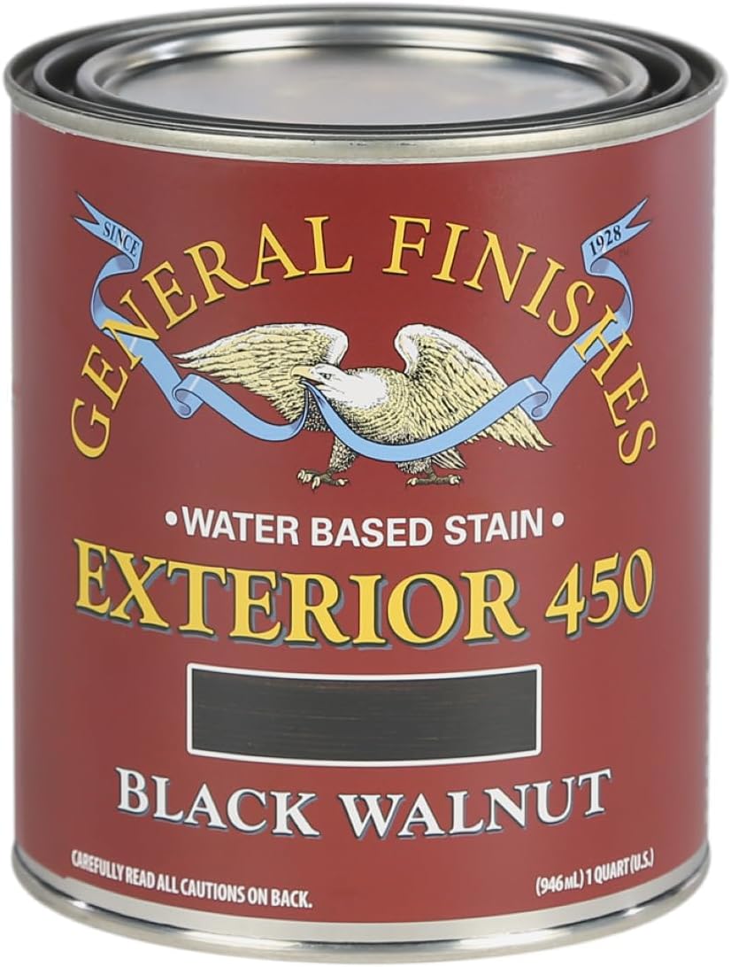 General Finishes Exterior 450 Water Based Wood Stain, 1 Quart, Cedar