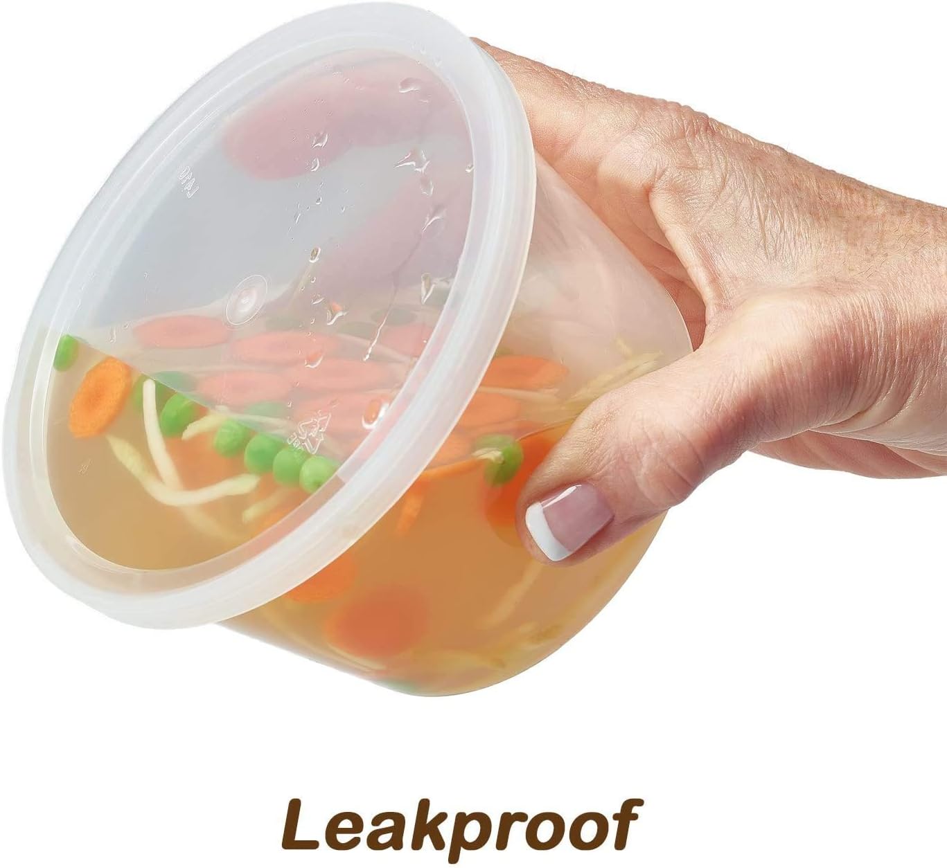 DuraHome - Deli food Storage Containers with Lids 32 oz, Quart Pack of 24 Leak-proof Freezer Safe Microwaveable Soup Storage Container - Clear Plastic Premium Quality