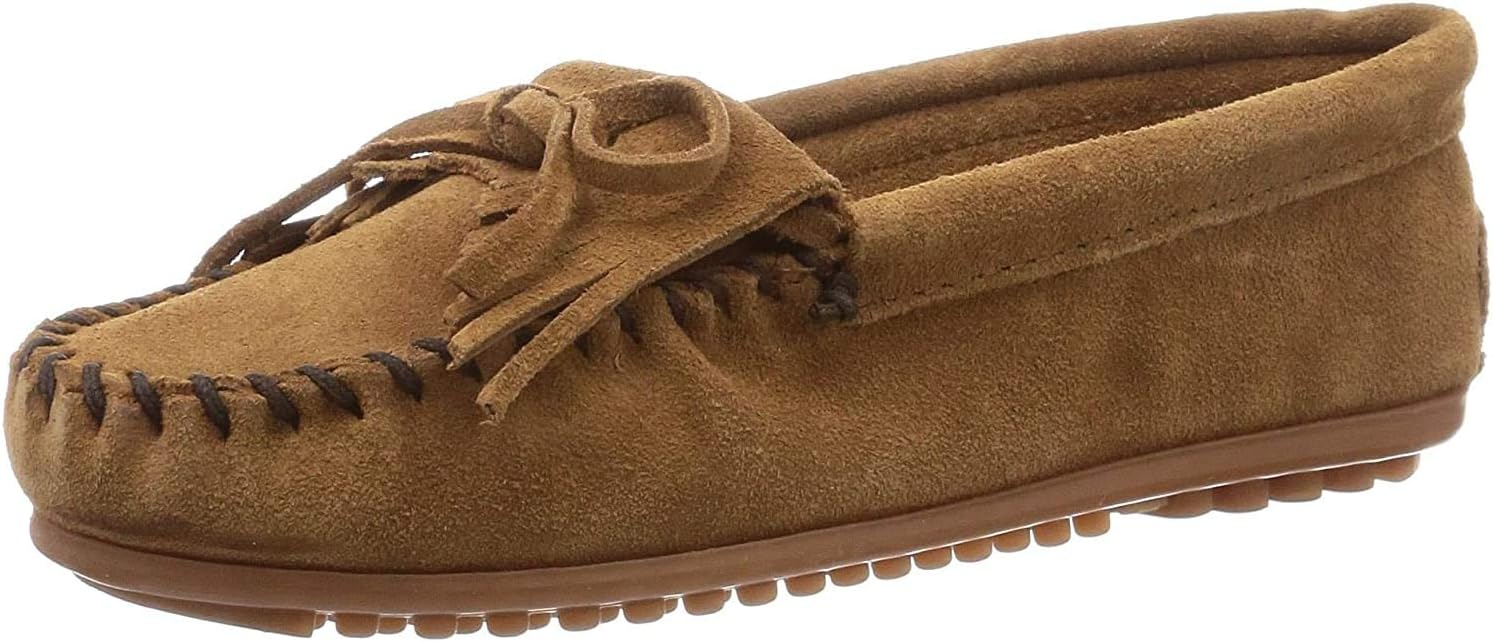Minnetonka Women's Kilty Suede Hardsole Moccasin