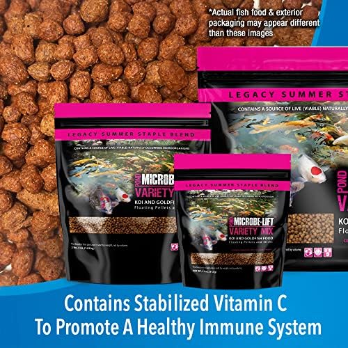 MICROBE-LIFT MLLVMXL Variety Mix Floating Fish Food Pellets and Sticks for Ponds, Water Gardens, and Fountains, for Live Goldfish and Koi, 14.5 Pounds