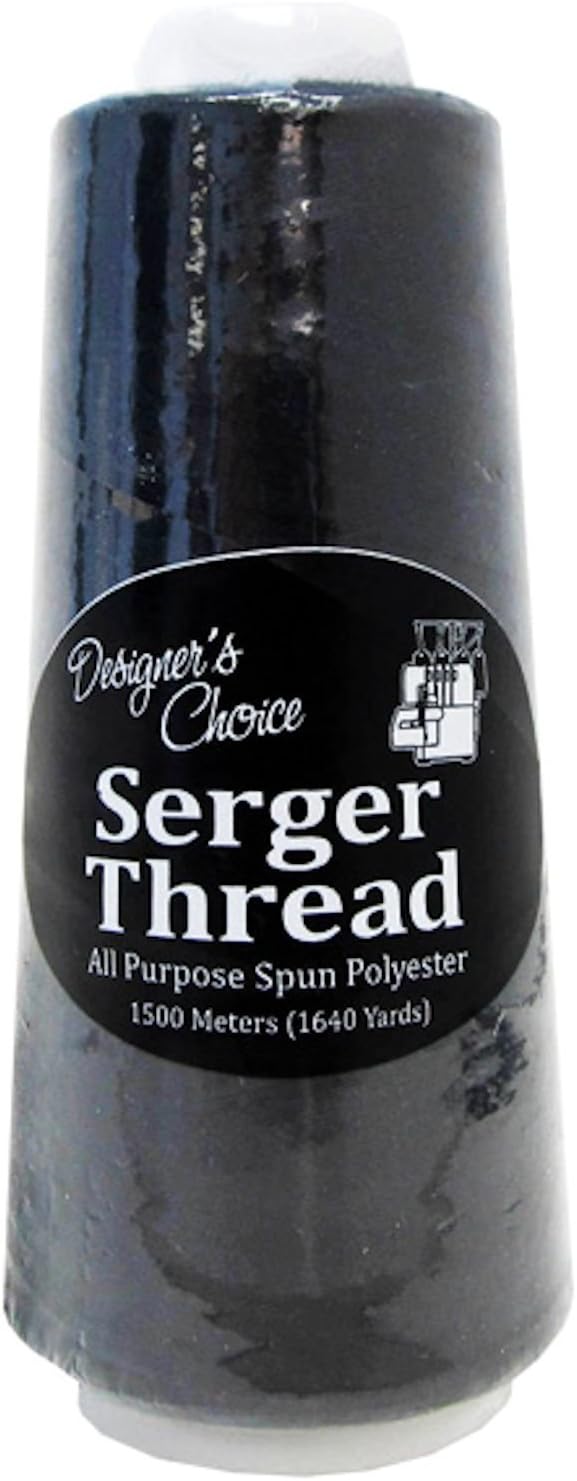 Set of 12 Black & White Serger Thread Spools for Quilting Embroidery Overlock | 100% Polyester | 1640 Yards Each | 6 Black & 6 White | For Quilting