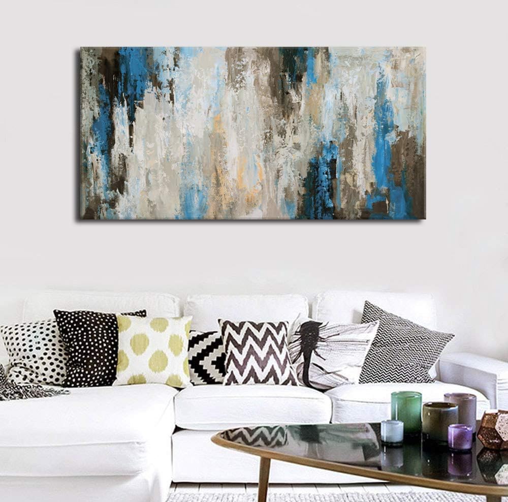 arteWOODS Ocean Wave Canvas Wall Art Beach Sunset Pictures Coastal Nature Artwork Blue Sea Painting Prints for Living Room Bedroom Home Office Decoration 20" x 40"