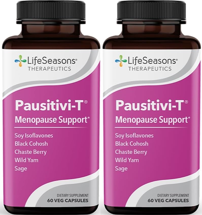 Pausitivi-T - Menopause Support Supplement - Powerful Relief for Hot Flashes, Hormone Imbalance & Night Sweats - Nourishes Tissue - Sage, Chasteberry, Soy Isoflavones & Black Cohosh - 60 Capsules