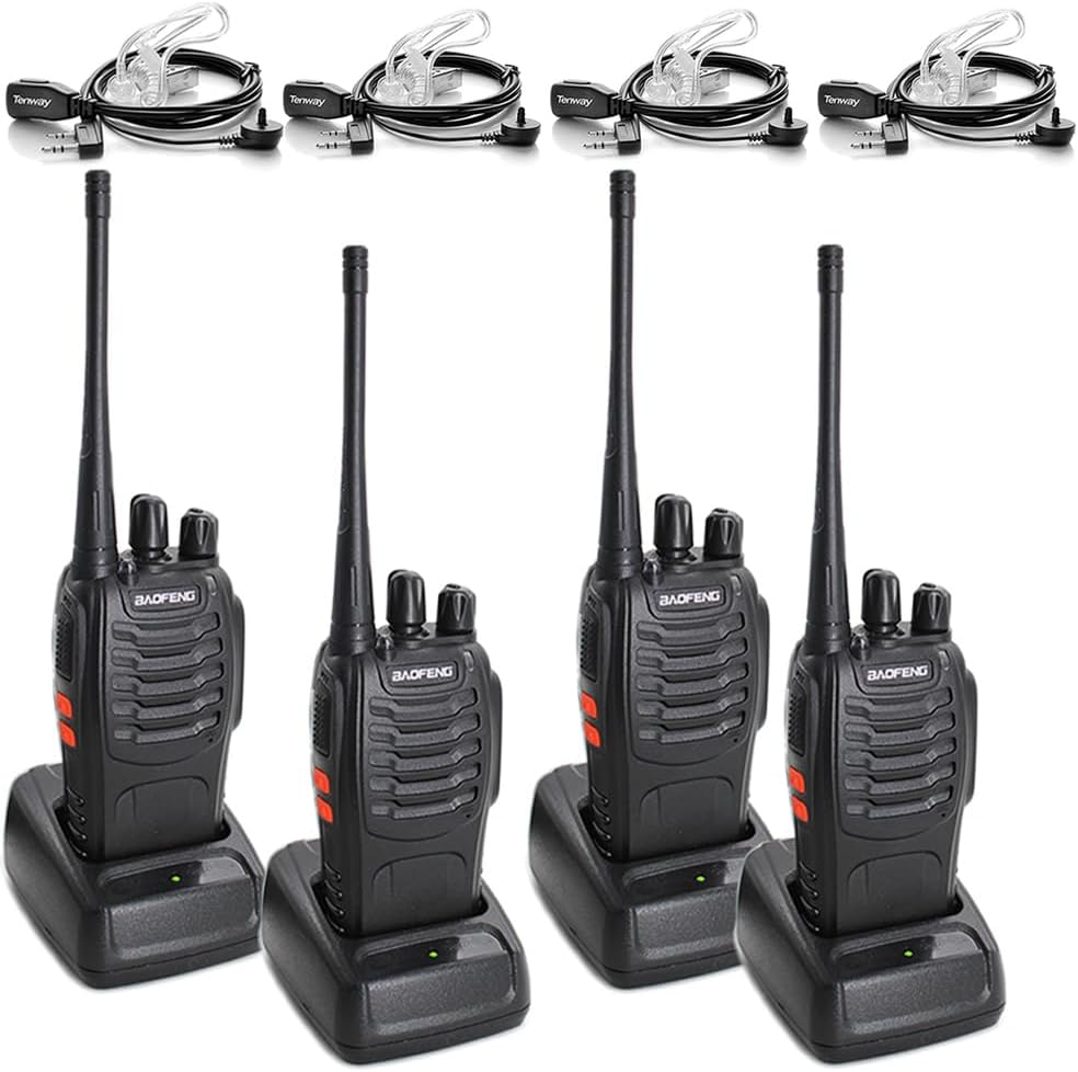 BAOFENG BF-888S Walkie Talkies High-Performance Long Range Two Way Radios for Outdoor Adventures and Team Communication (Pack of 4)