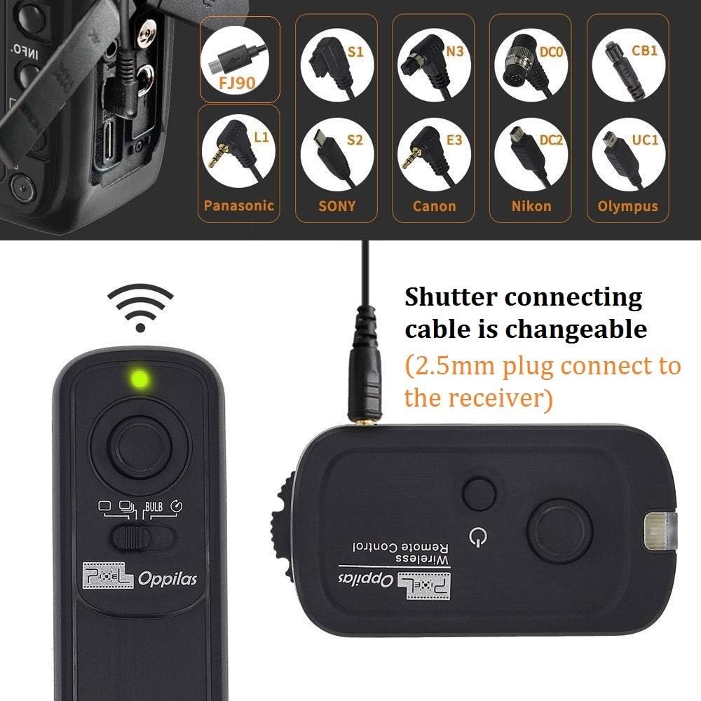 Pixel Camera Remote Shutter Release RW-DC0 for Nikon Wireless 2.4GHz 262ft | For Nikon Z8 Z9 D3 D4 D5 D800 D850 D800E D810A D810 D700 D500 D300 D300s D200 F100 F90 F90X F6 F5 D1X D2H MC-30A MC-36A