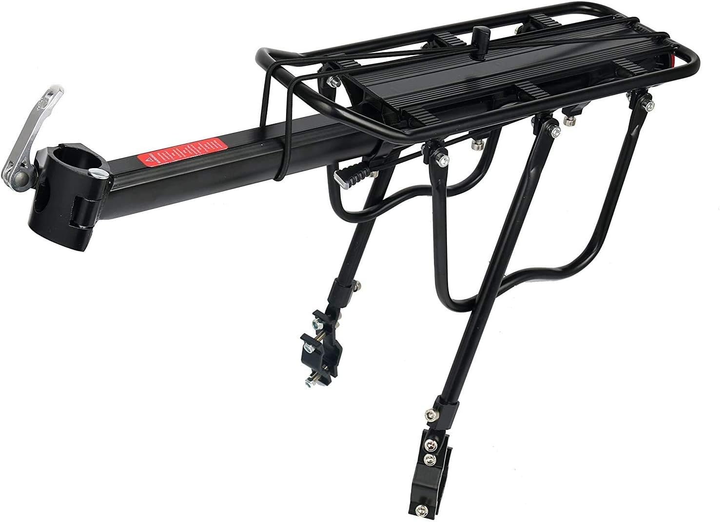 Amarine Made Bike Rear Rack 110 Lbs Capacity Aluminum Alloy or Iron Bicycle Rear Rack Adjustable Pannier Bike Luggage Cargo Rack Quick Release