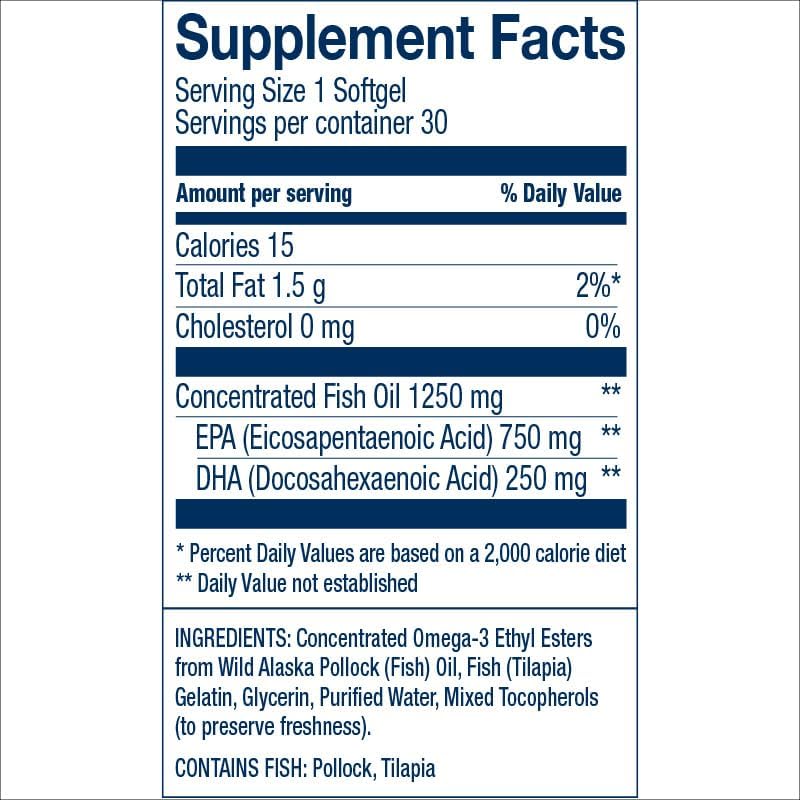 Wiley's Finest Wild Alaskan Fish Oil Peak EPA - Triple Strength Peak EPA & DHA Supplement - 1000mg Fish Oil - Omega-3s for Joint Health Support - 30 Softgels (30 Servings)