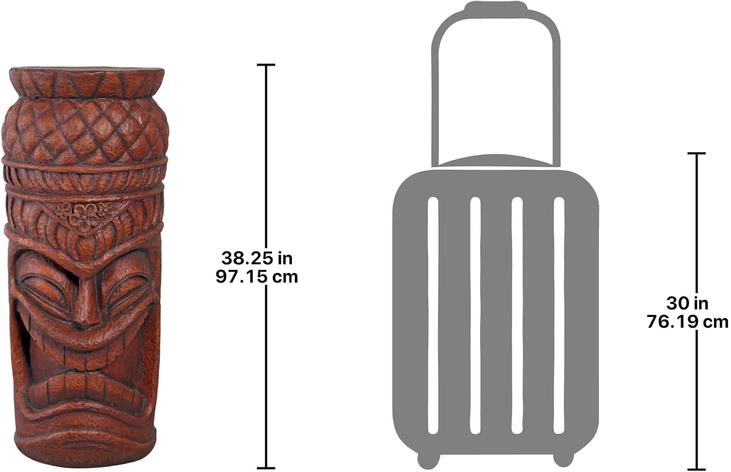Design Toscano Grand Tiki Face Kanaloa Teeth Indoor/Outdoor Side Table Statue, Patio, Bar, Den, 20 inch tall, Cast Stone Resin, Woodtone Finish