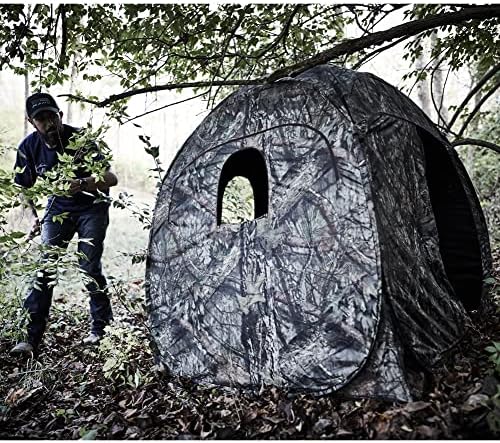 Ameristep Doghouse Run & Gun Hunting Blind | Lightweight 2 Person Ground Blind in Mossy Oak Break-Up Country, One Size