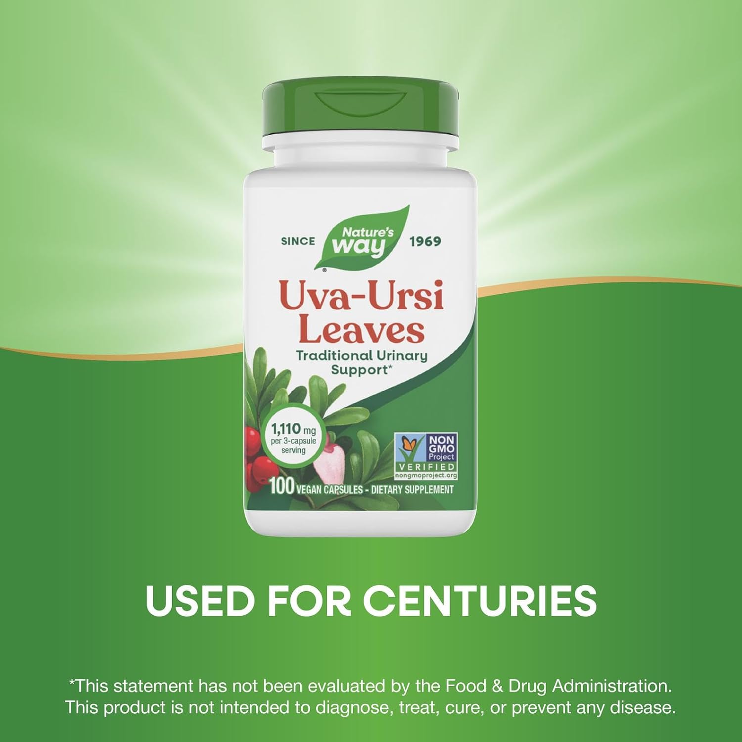 Nature's Way Uva Ursi, 1,440 mg per Serving, 100 Capsules (Packaging May Vary)
