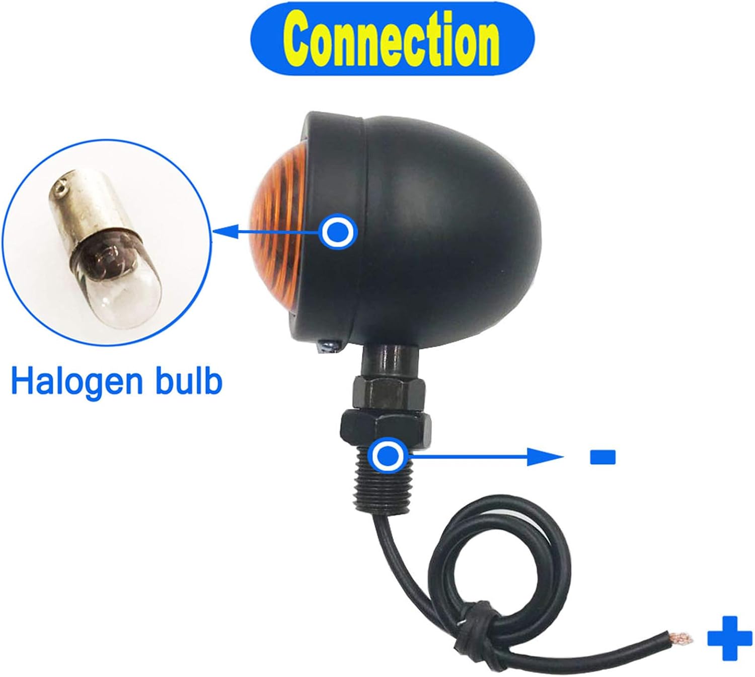 Universal Motorcycle Turn Signals Bullet Blinker Indicator Lights Amber Lamp Light for Sportster Cruiser Bobber Chopper Harley Honda Yamaha Kawasaki