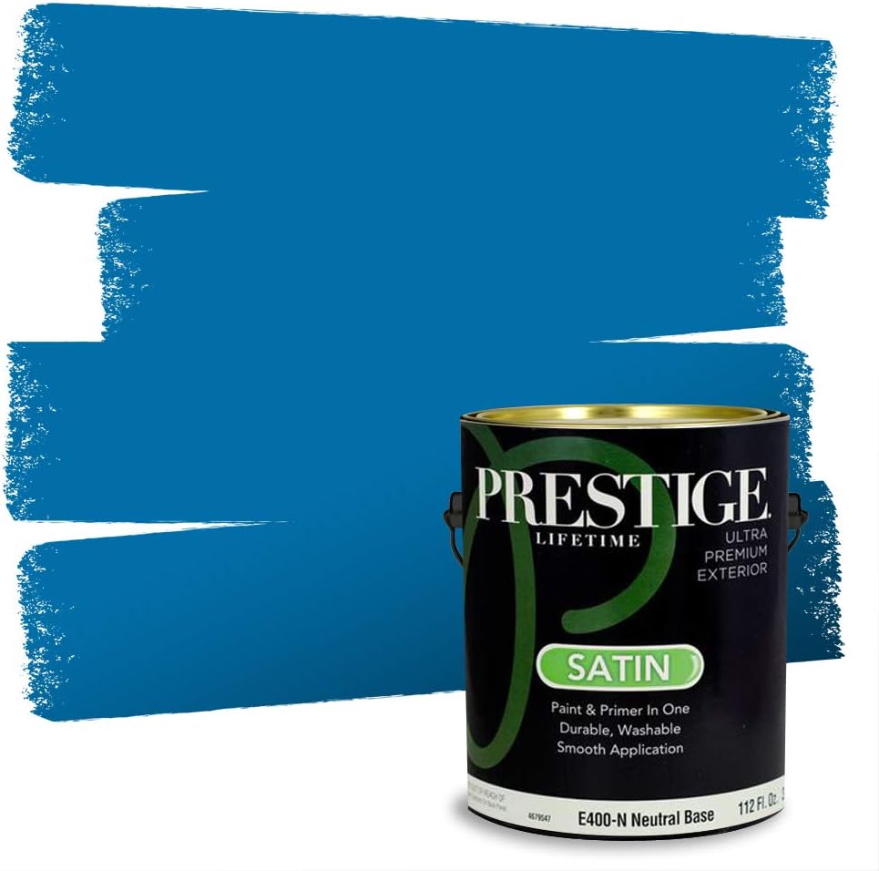 PRESTIGE Paints Exterior Paint and Primer In One, 1-Gallon, Semi-Gloss, Comparable Match of Sherwin Williams* Nifty Turquoise*