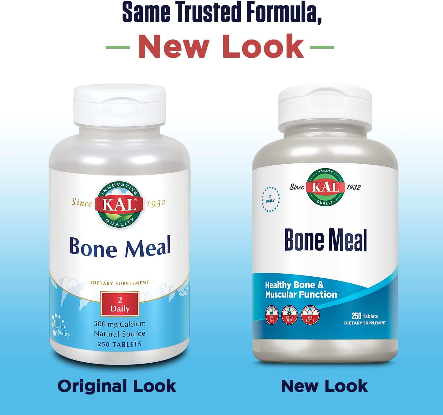 KAL Bone Meal Tablets, Calcium Supplement w/Magnesium, Vitamin D3 and K, Bone Health, Muscle and Nerve Function Support, Rapid Disintegration