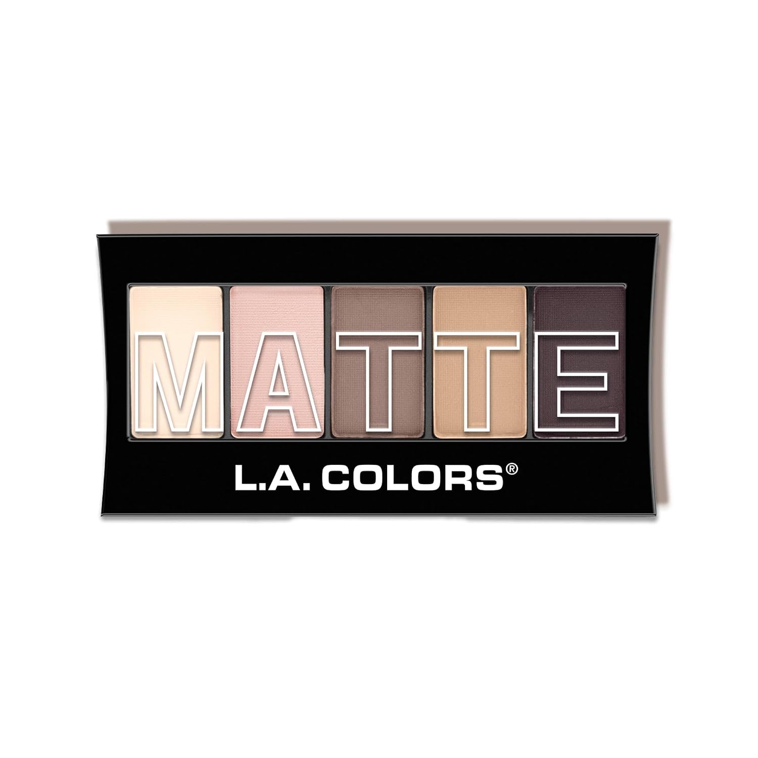 L.A. COLORS 5 Color Matte Eyeshadow Palette, Natural Linen CEM471