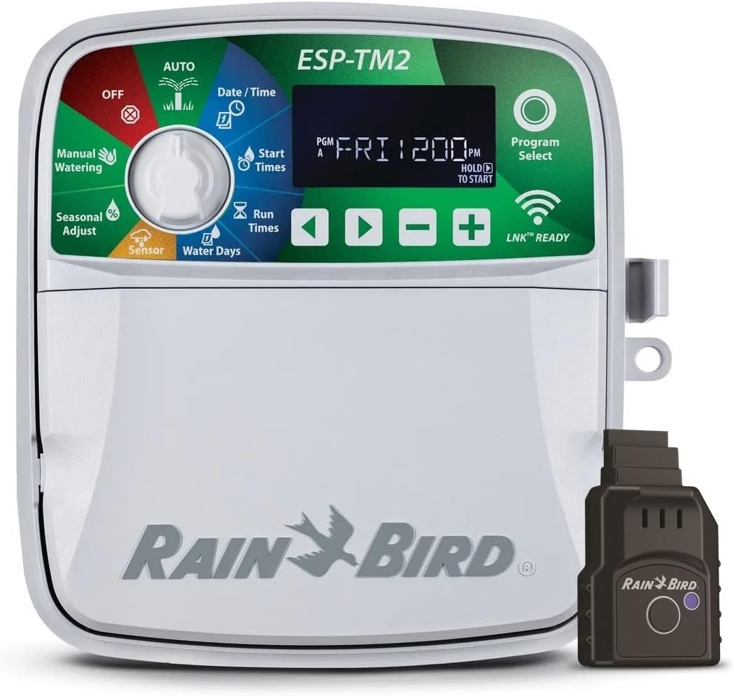 Rain-Bird ESP-TM2 Indoor Outdoor Irrigation WiFi Zone Controller Timer Box and Link Lnk WiFi Mobile Wireless Smartphone Upgrade Module Sprinkler