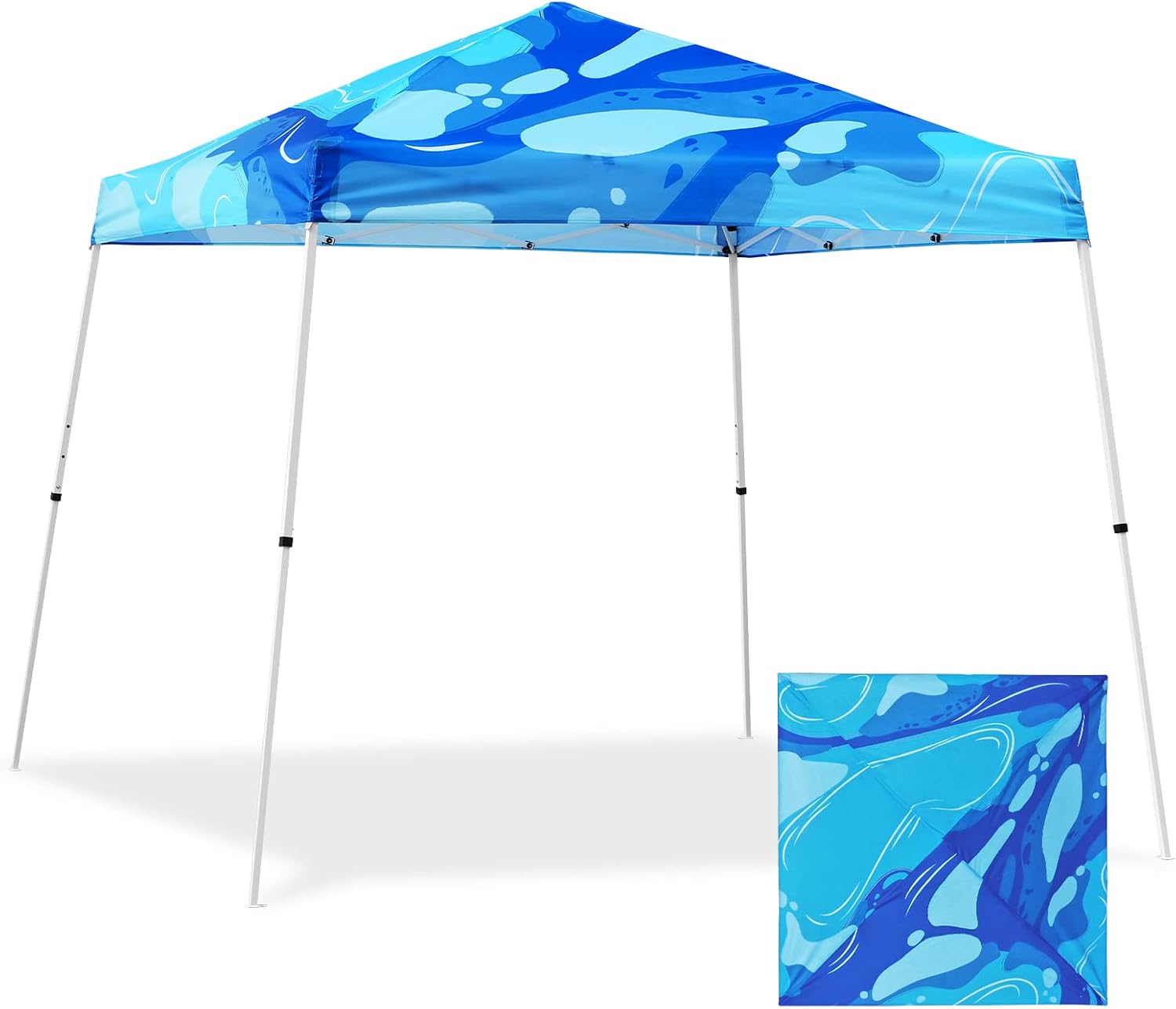 EAGLE PEAK 10x10 Slant Leg Pop Up Canopy Tent, Blue