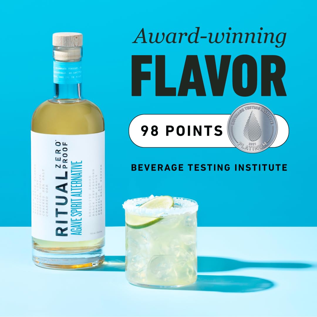 RITUAL ZERO PROOF Agave Spirit Alternative | Award-Winning Non-Alcoholic Spirit | 25.4 Fl Oz (750ml) | Zero Calories | Sustainably Made in USA
