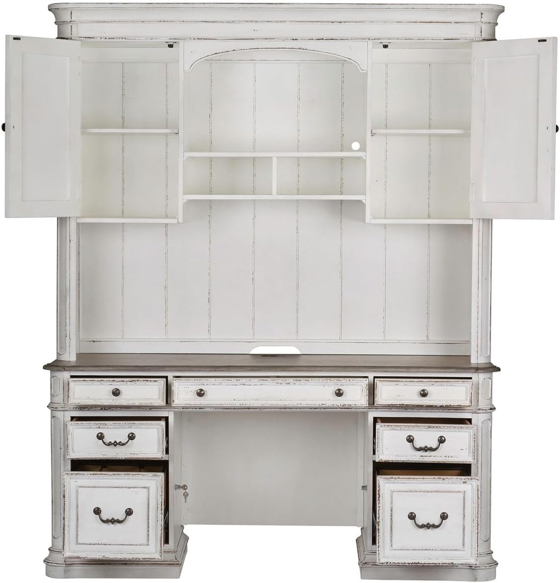 Liberty Furniture Industries Magnolia Manor Lift Top Writing Desk, W56 x D28 x H30, White