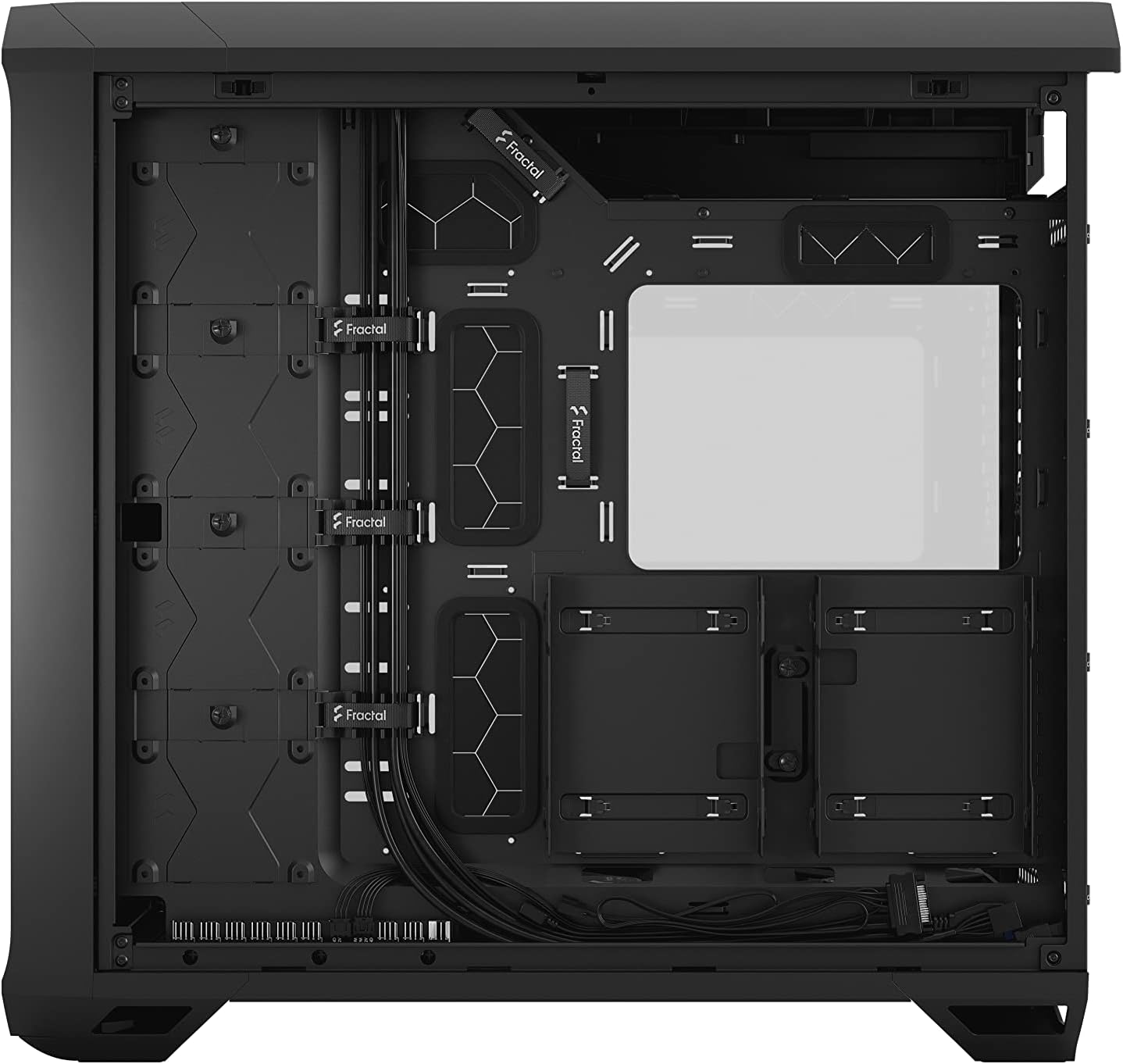 Fractal Design Torrent Black - Light Tint Tempered Glass Side Panel - Open Grille for Maximum air Intake - Two 180mm PWM and Three 140mm Fans