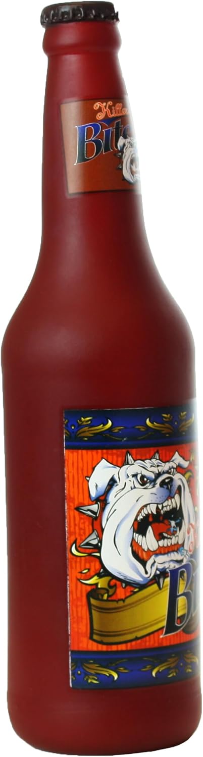 SILLY SQUEAKERS Tuffy Beer Bottle Dog Toy: Squeaky Dog Toy, Washable and Floats, Vinyl