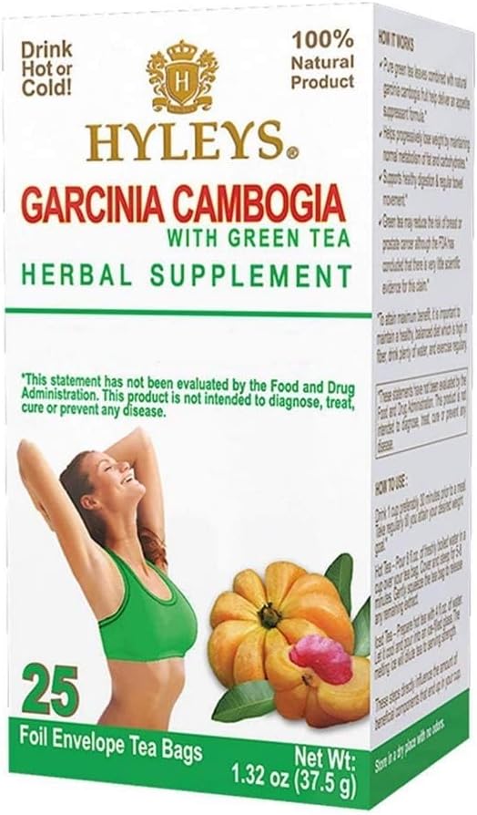 HYLEYS Tea Garcinia Cambogia Green Tea 5 Flavors Assortment - 25 Tea Bags