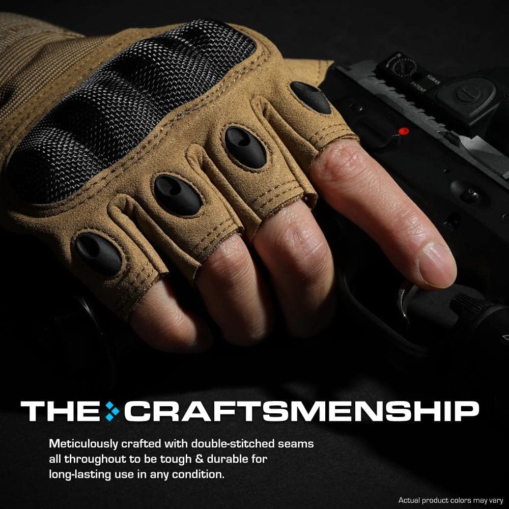 Glove Station Fingerless Knuckle Motorcycle Gloves, TACHK200