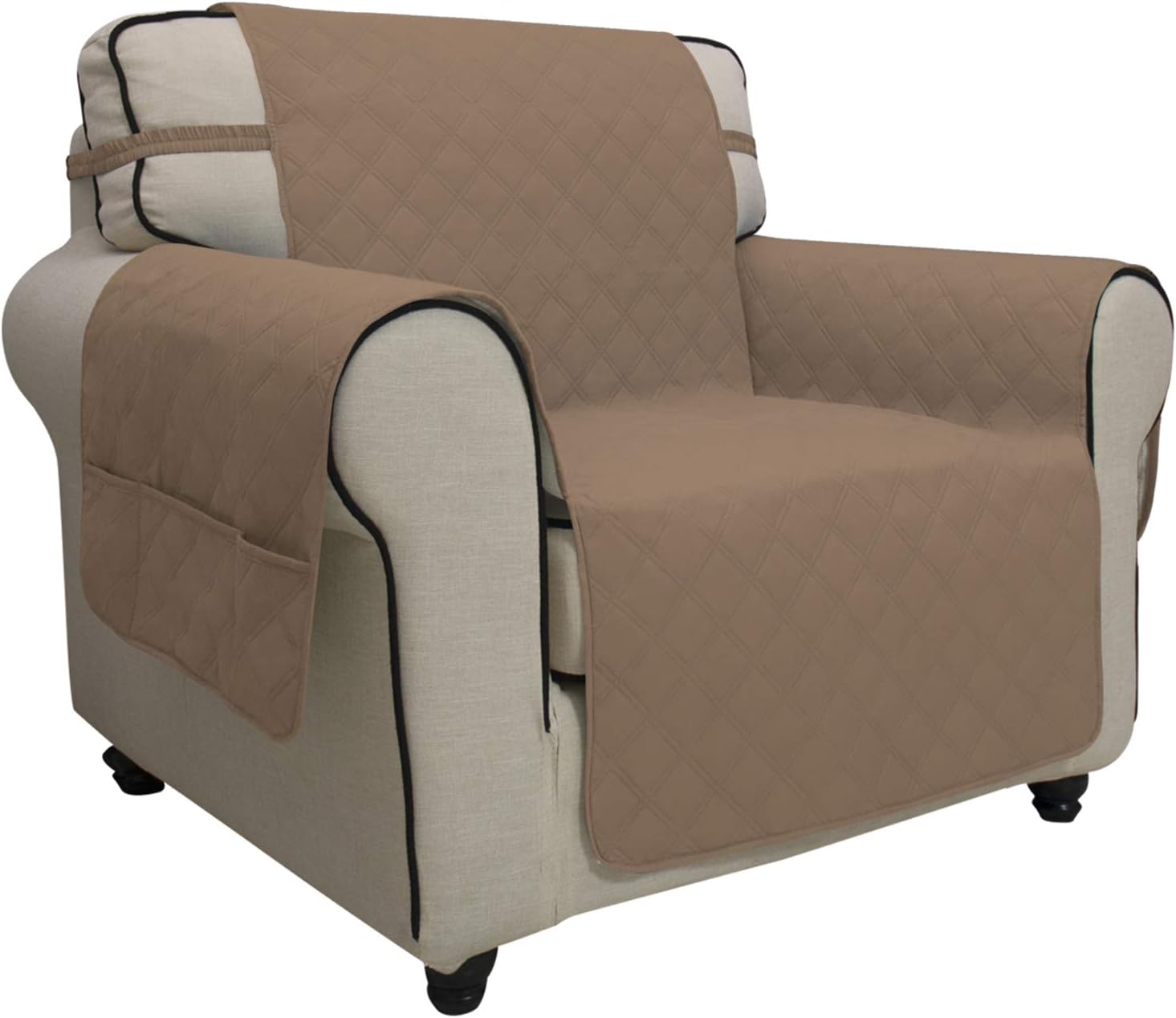 Easy-Going Waterproof Non-Slip Couch Cover, Small Recliner, Chocolate