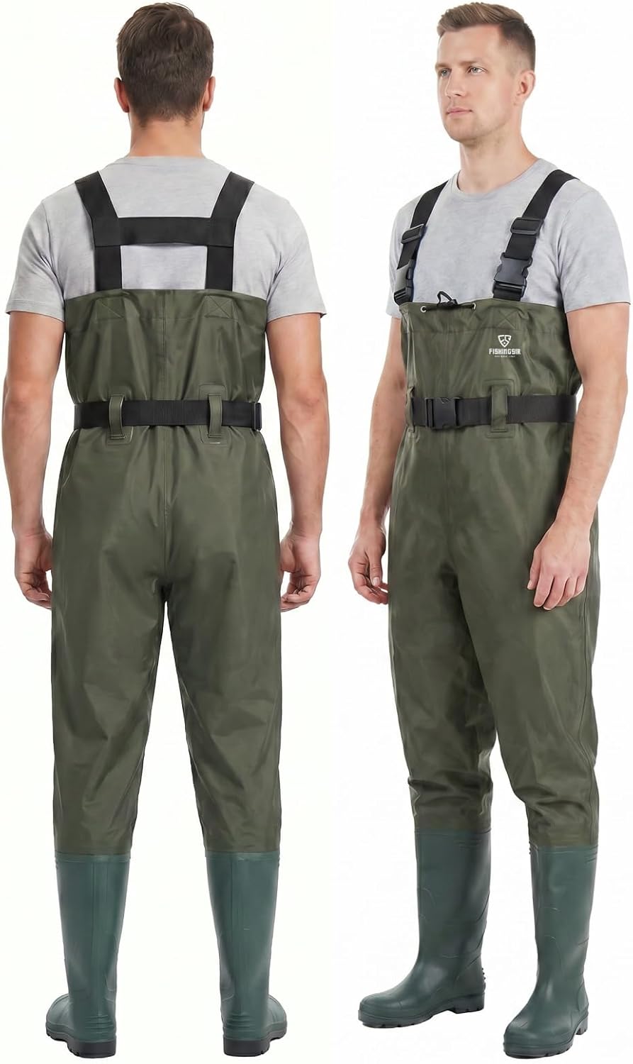Waders for Men Waterproof Women Fishing Chest Wader with Boots | 2-Ply Nylon/PVC, for hunting & fishing, with boot hanger