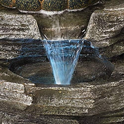 Meditating Buddha 24" High Outdoor Indoor Large Bubbler Fountain with Light | Zen Asian Decor Resin Floor LED Standing Water Feature for Outside Garden Patio Yard Backyard Porch Deck