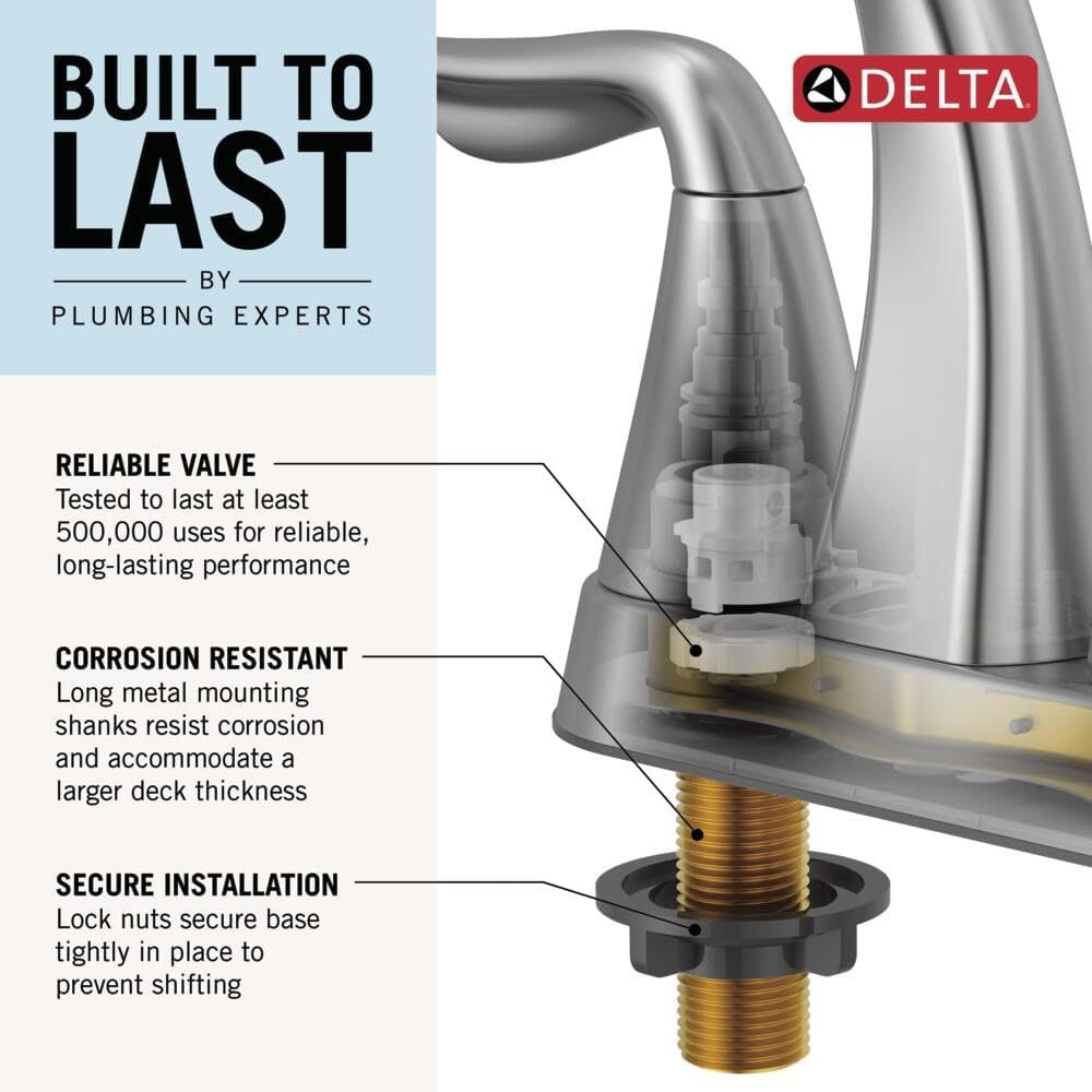 Delta Faucet Woodhurst Centerset Bathroom Faucet, Oil Rubbed Bronze 2-Handle Bathroom Faucet, Delta Bathroom Sink Faucet