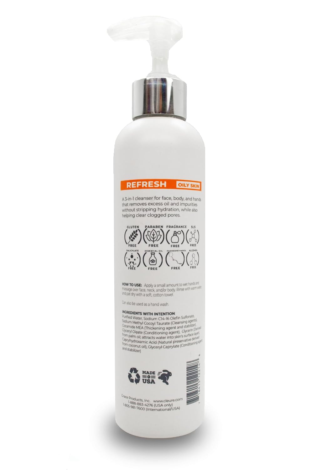 Cleure Fragrance Free Body Wash for Sensitive Skin & Eczema (12 oz) | Hypoallergenic, Sulfate Free, Paraben Free, pH balanced Body Soap for Eczema Prone Skin or other Sensitive Skin Conditions