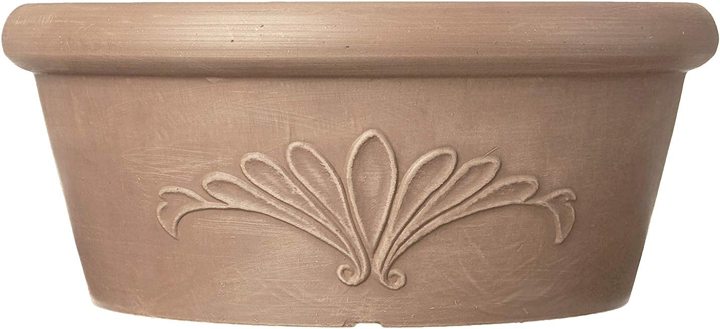 Arcadia Garden Products PSW TA25C Plastic/Stone/Wood Composite Bulb Pan – No Drainage Hole (Drillable), Planter Bowl for Succulents, Bonsai, Fairy Gardens, Herbs,10-Inch, Chocolate