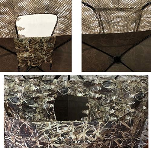 AUSCAMOTEK Pop Up Ground Blind for Deer Duck Turkey Hunting Portable Quick Setup Lightweight Green/Brown/Dry Grass Ground Peg Included