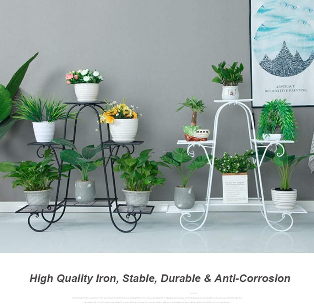 CarolynDesign 6 Tier Metal Plant Stand for Indoor and Outdoor, Multi Flower Pot Holder Shelf for Living Room Patio Lawn Garden Balcony
