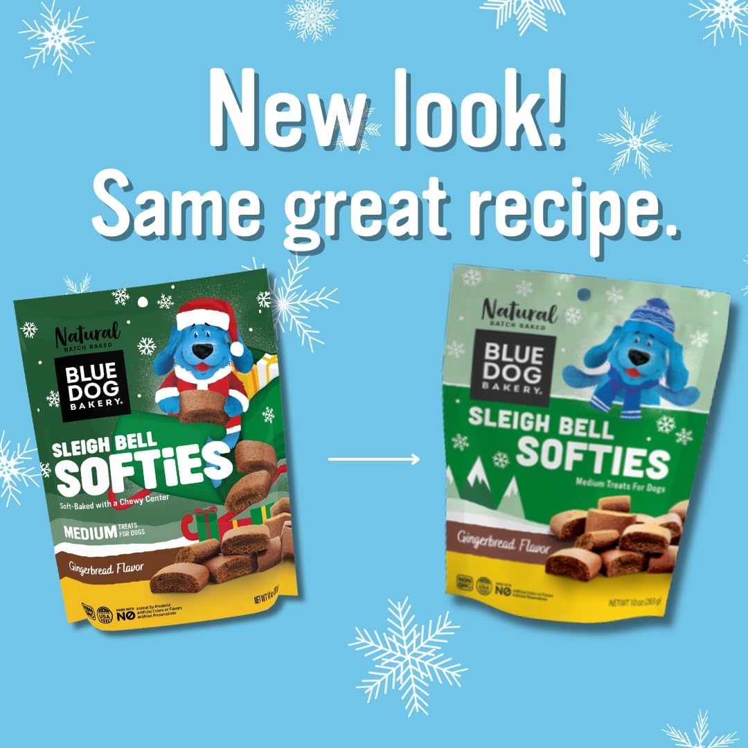 Blue Dog Bakery Natural Dog Treats, Softies, Peanut Butter Flavor, 16.2oz Bag, 6 Bags | Soft & Chewy Oven-Baked Dog Treat Chews, Made with Real Peanut Butter & Other Real Premium Wholesome Ingredients in the USA