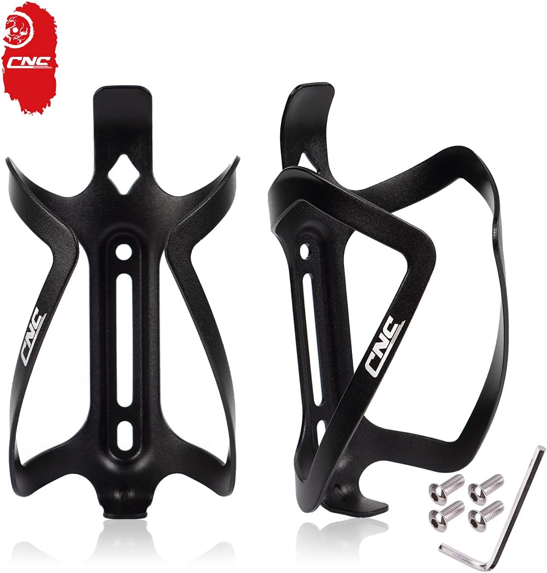 CNC Bike Water Bottle Holder，2-Pack Bike Bottle Cage for MTB Road Bike，Black