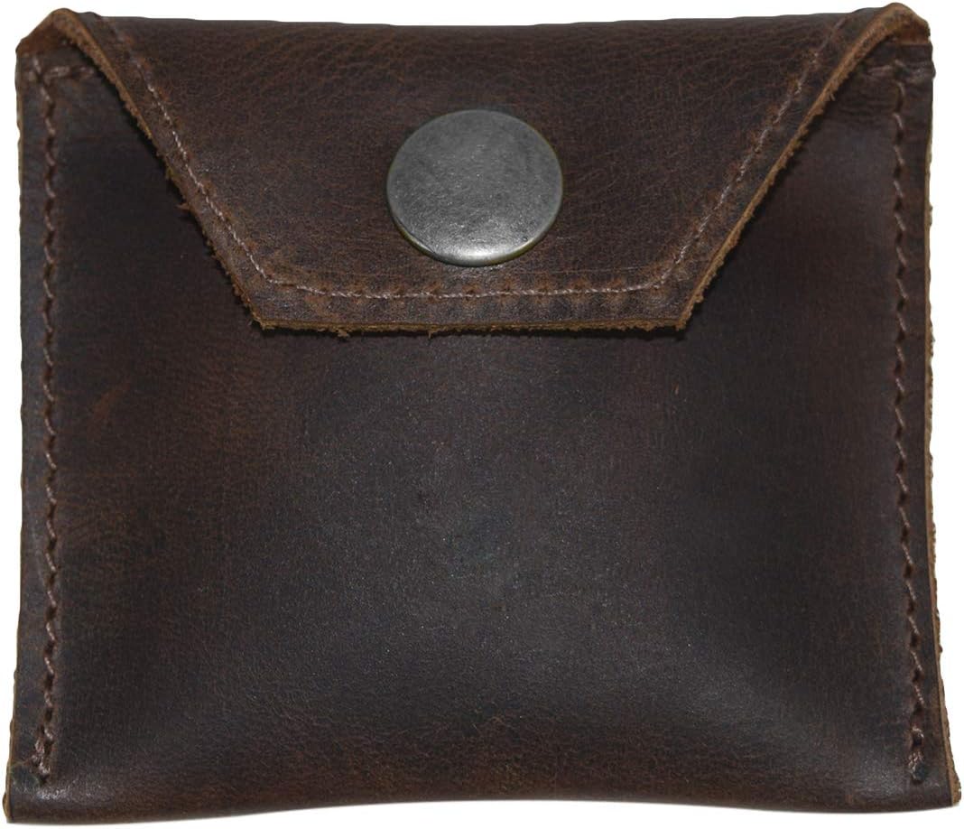 Hide & Drink, Rustic Leather Tampon Case, Condom Holder Pouch, Secret Stash Handmade :: Bourbon Brown