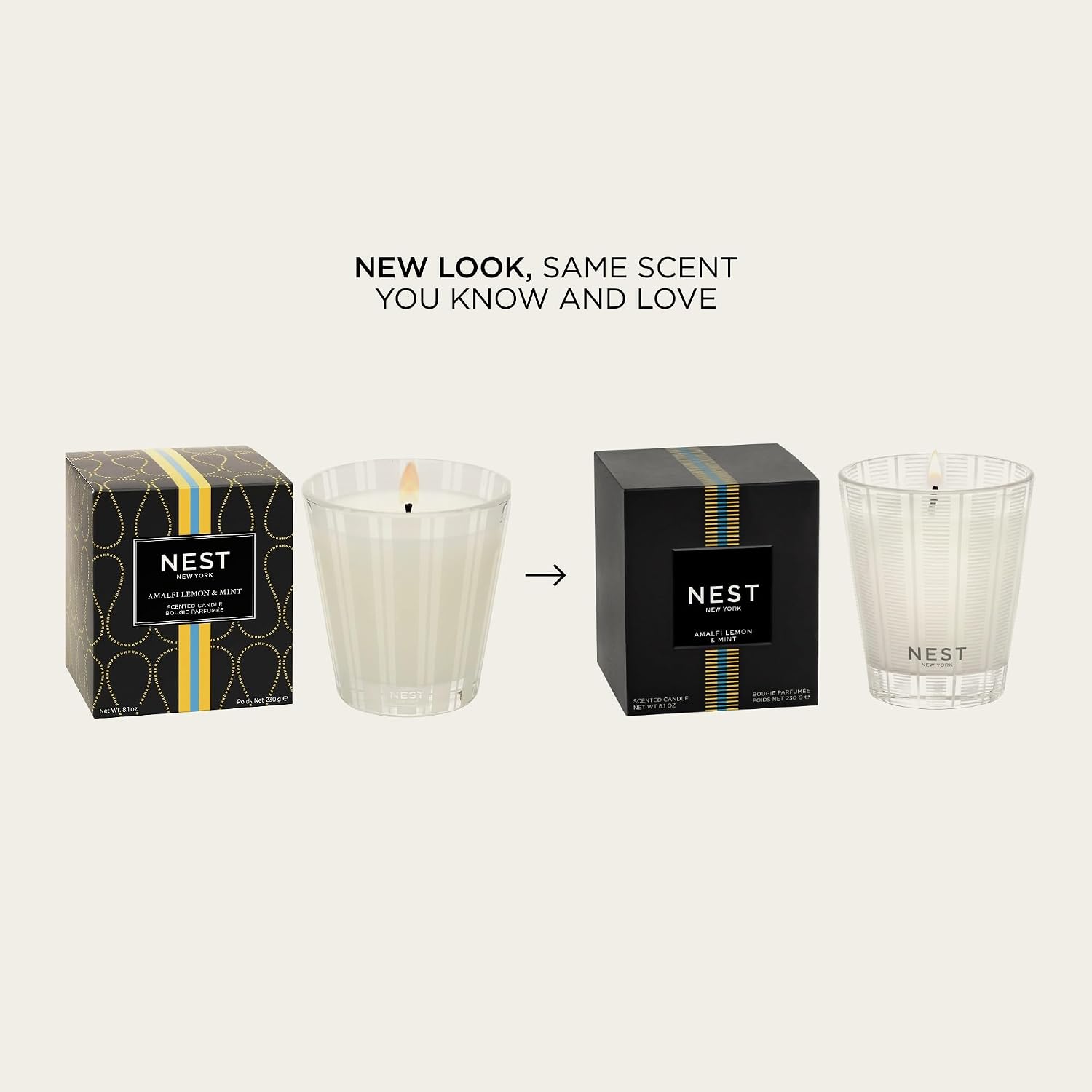 NEST New York Scented Classic Candle, Grapefruit - 8.1 oz - Up to 60-Hour Burn Time - Reusable Glass Vessel