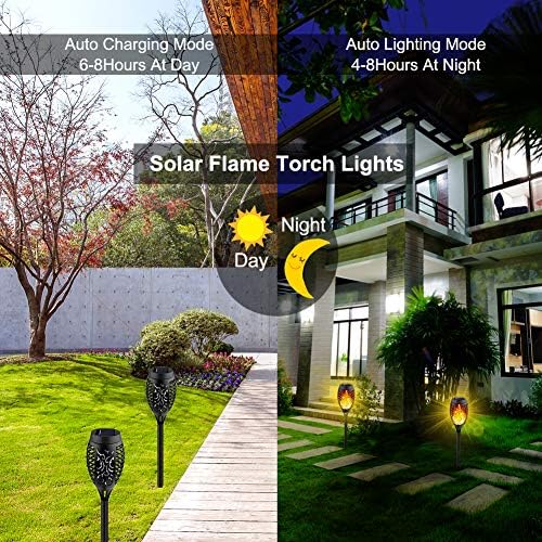 Kurifier Solar Lights Outdoor 8Pack Solar Torch Light with Flickering Flame