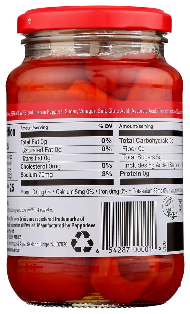 Peppadew Whole Piquante Peppers Sweet Hot (400g) - Pack of 2