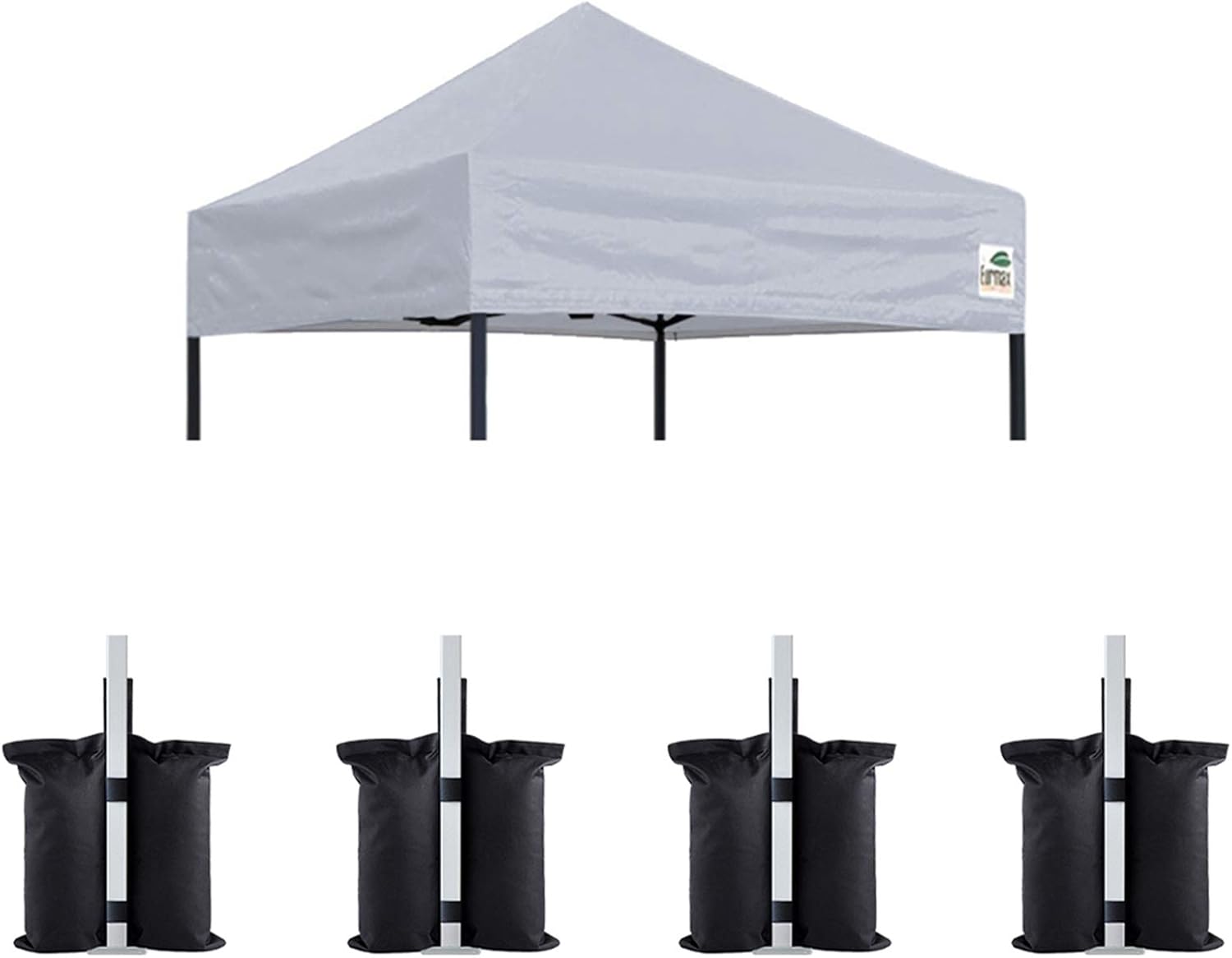 Eurmax USA 10x10 Pop Up Canopy Replacement Top,Universal Instant Canopy Cover ONLY,Heavy Duty UPF 50+ UV Protection,Water & Wind Resistant Tarp,30+ Colors Available,Bonus 4 Sand Bags (White)