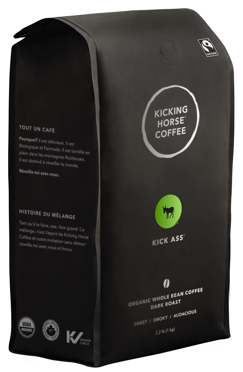 Kicking Horse Coffee, Three Sisters, Medium Roast, Whole Bean, 2.2 Pound - Certified Organic, Fairtrade, Kosher Coffee