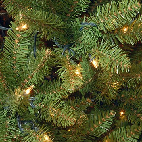 National Tree Company 7 ft Pre-Lit Kingswood Fir Slim Artificial Christmas Tree, 300 Warm White LED Lights, 892 Tips, Includes Stand