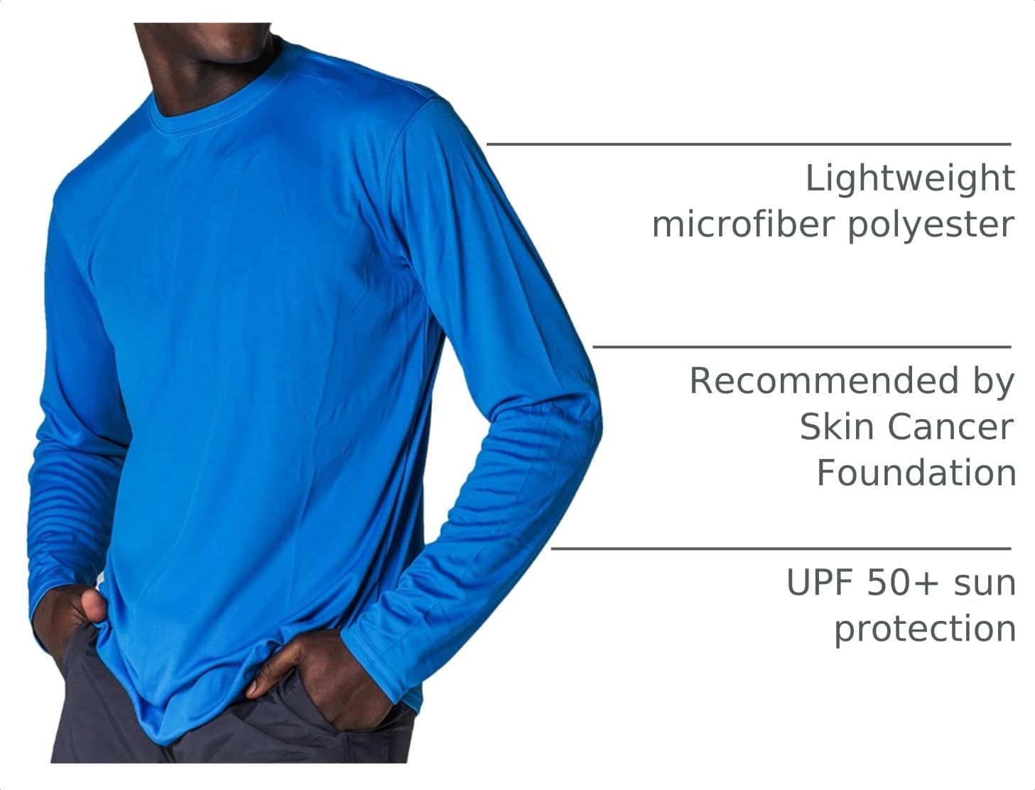 Vapor Apparel Men's Outdoor UPF 50+ Long Sleeve T-Shirt, UV Sun Protection for Fishing, Running, Hiking, Swimming